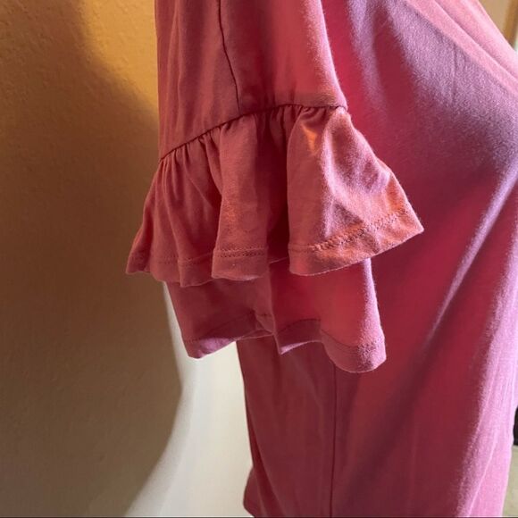 14th and union pink shirt with ruffled sleeves - Picture 2 of 8